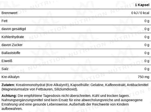 XXL Nutrition Kre-Alkalyn 120 Caps – Bild 2
