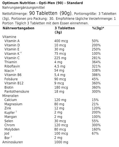 ON Opti-Men 90 Tabletten – Bild 2